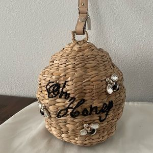Kate Spade “Down the Rabbit Hole” Straw Beehive purse